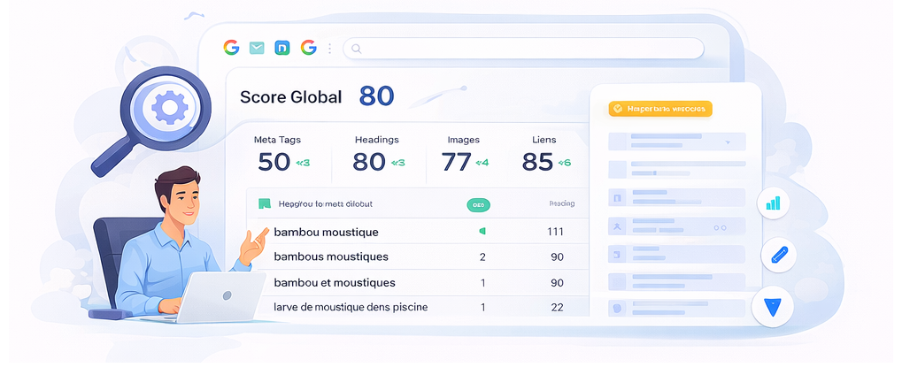Suivi de positions SEO - Analyzeo